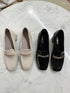 Women Loafer With Crystal Embedded Gold Chain